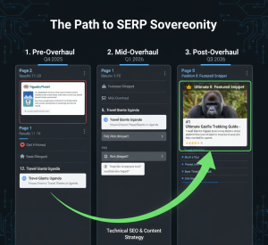 search engine results page for  'gorilla trekking in Uganda.'