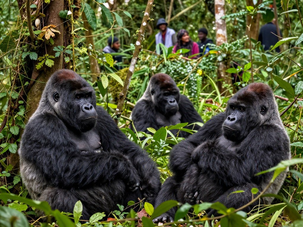 Mountain gorillas observed respectfully in Uganda
