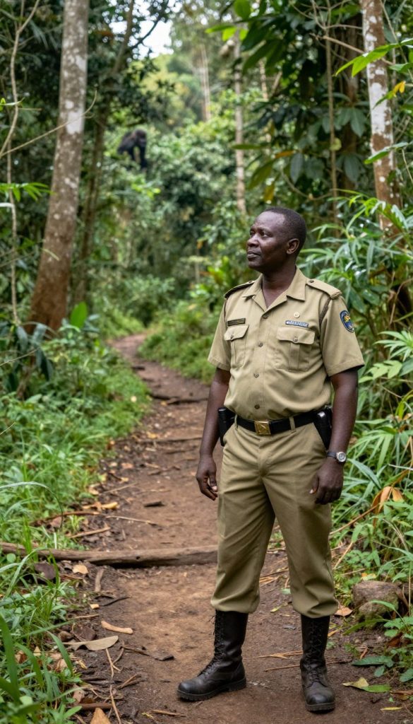 Uganda wildlife ranger supporting gorilla conservation